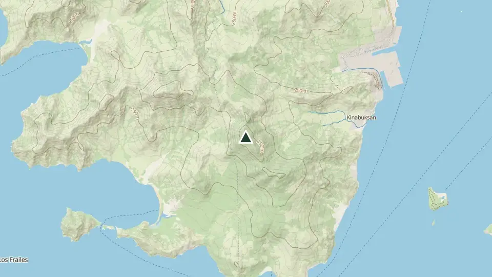 Topographic map of the area around the Mt. Cinco Picos summit