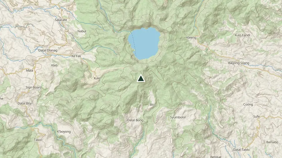 Topographic map of the area around the Mt. Melibengoy (Parker) summit