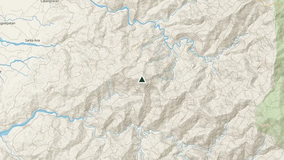 Topographic map of the area around the Mt. Timarid summit