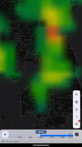 Radar map centered on the Manila region