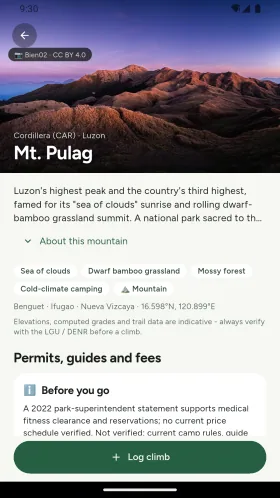 Mount Pulag trail details beneath a mountain photograph